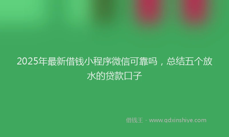 2025年最新借钱小程序微信可靠吗，总结五个放水的贷款口子