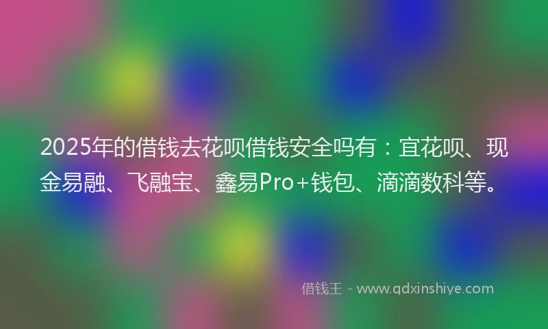 2025年的借钱去花呗借钱安全吗有：宜花呗、现金易融、飞融宝、鑫易Pro+钱包、滴滴数科等。