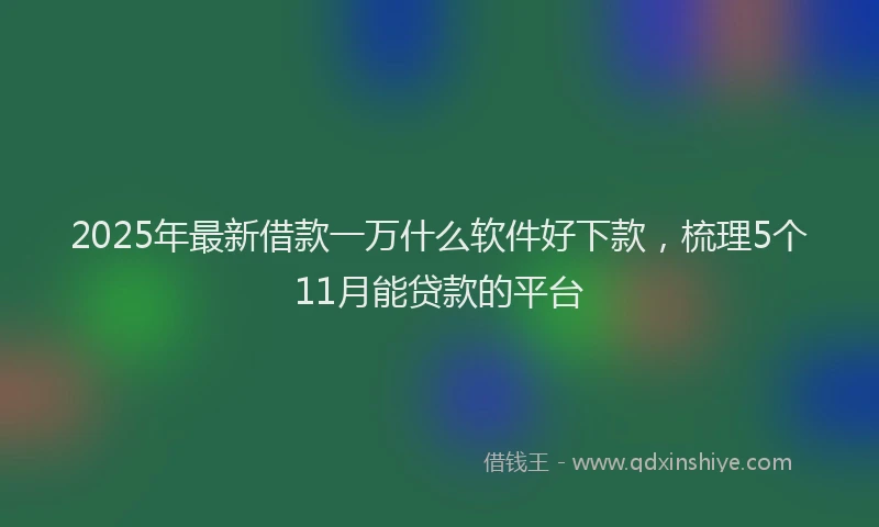 2025年最新借款一万什么软件好下款，梳理5个11月能贷款的平台