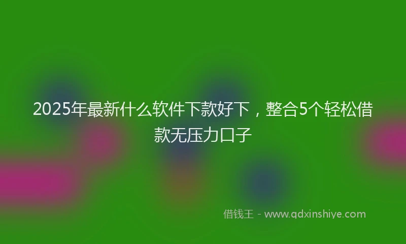 2025年最新什么软件下款好下，整合5个轻松借款无压力口子