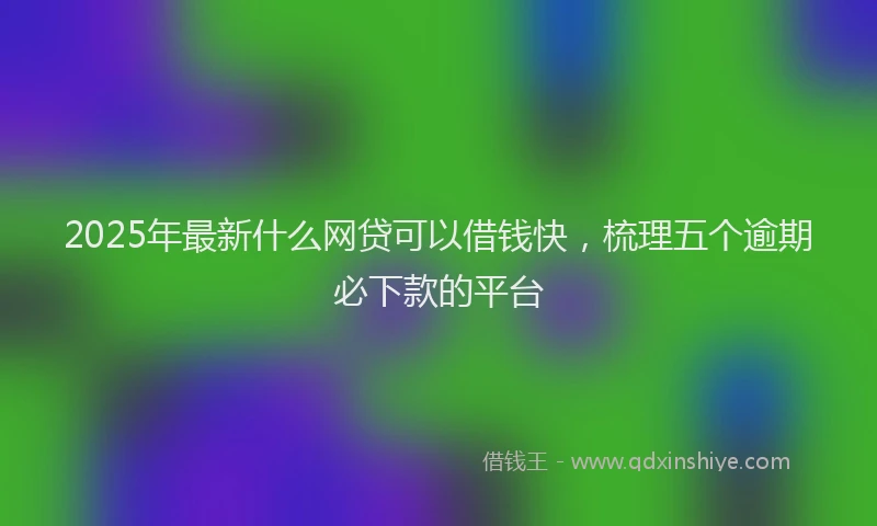 2025年最新什么网贷可以借钱快，梳理五个逾期必下款的平台