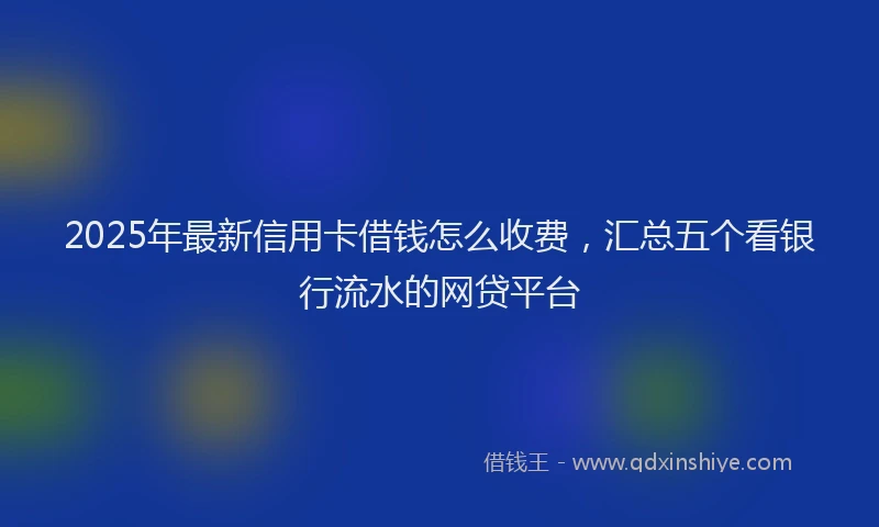 2025年最新信用卡借钱怎么收费，汇总五个看银行流水的网贷平台