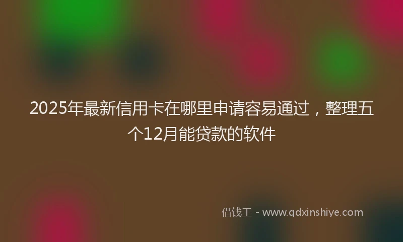 2025年最新信用卡在哪里申请容易通过，整理五个12月能贷款的软件