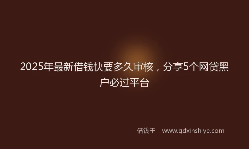2025年最新借钱快要多久审核，分享5个网贷黑户必过平台