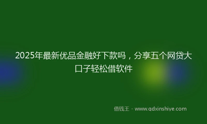2025年最新优品金融好下款吗，分享五个网贷大口子轻松借软件