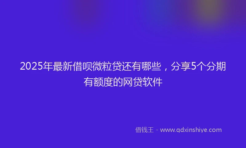 2025年最新借呗微粒贷还有哪些，分享5个分期有额度的网贷软件