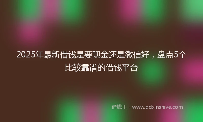 2025年最新借钱是要现金还是微信好，盘点5个比较靠谱的借钱平台