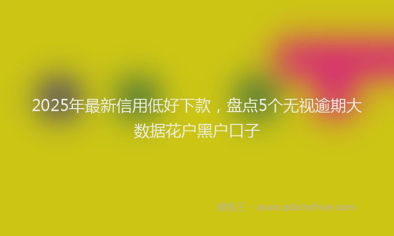 2025年最新信用低好下款，盘点5个无视逾期大数据花户黑户口子