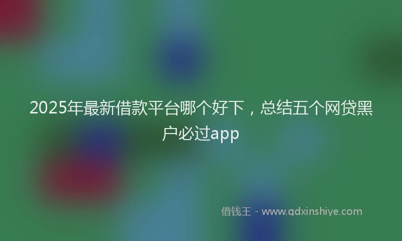2025年最新借款平台哪个好下，总结五个网贷黑户必过app