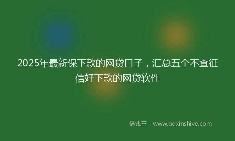 2025年最新保下款的网贷口子，汇总五个不查征信好下款的网贷软件