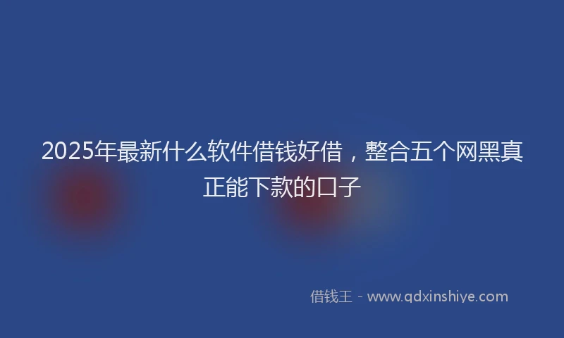 2025年最新什么软件借钱好借，整合五个网黑真正能下款的口子