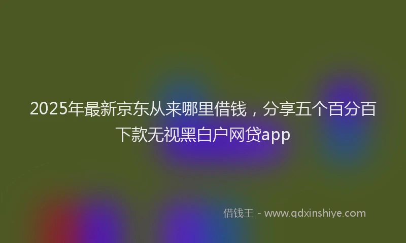 2025年最新京东从来哪里借钱，分享五个百分百下款无视黑白户网贷app