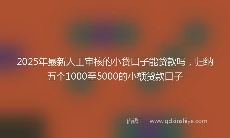 2025年最新人工审核的小贷口子能贷款吗，归纳五个1000至5000的小额贷款口子