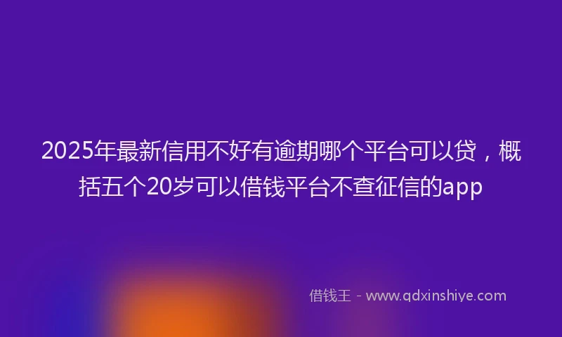 2025年最新信用不好有逾期哪个平台可以贷，概括五个20岁可以借钱平台不查征信的app