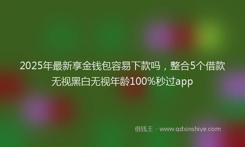 2025年最新享金钱包容易下款吗，整合5个借款无视黑白无视年龄100%秒过app