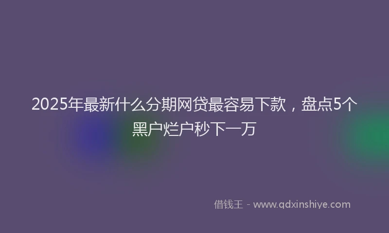 2025年最新什么分期网贷最容易下款，盘点5个黑户烂户秒下一万