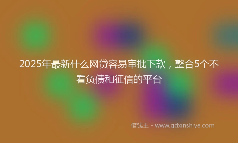 2025年最新什么网贷容易审批下款，整合5个不看负债和征信的平台