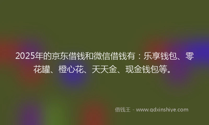 2025年的京东借钱和微信借钱有：乐享钱包、零花罐、橙心花、天天金、现金钱包等。