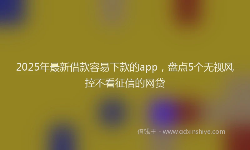 2025年最新借款容易下款的app，盘点5个无视风控不看征信的网贷