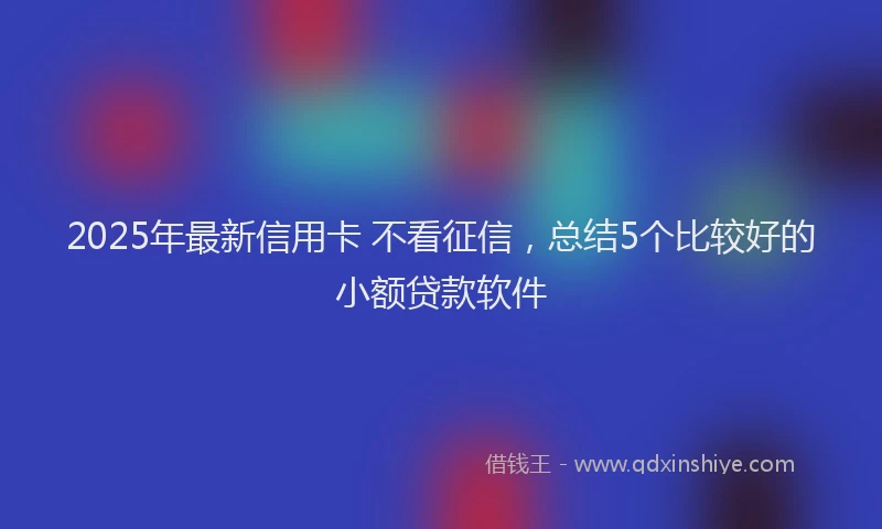 2025年最新信用卡 不看征信，总结5个比较好的小额贷款软件