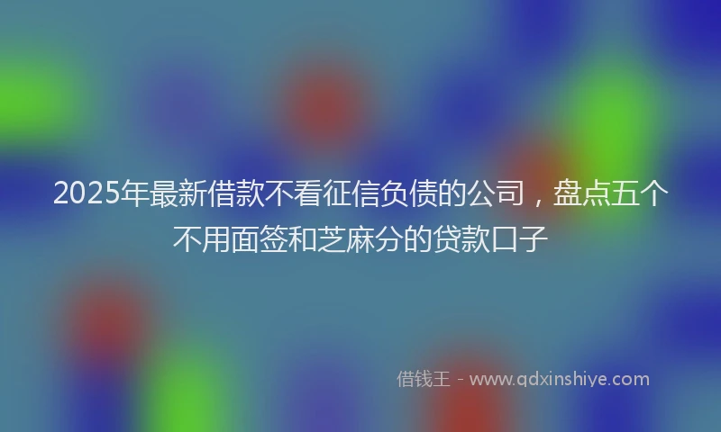 2025年最新借款不看征信负债的公司，盘点五个不用面签和芝麻分的贷款口子