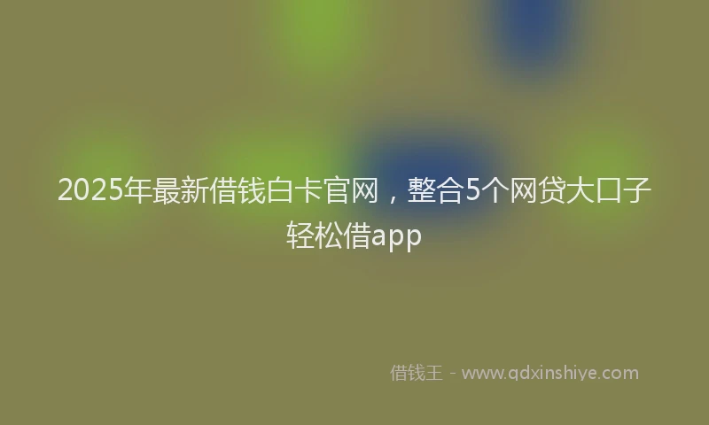 2025年最新借钱白卡官网，整合5个网贷大口子轻松借app
