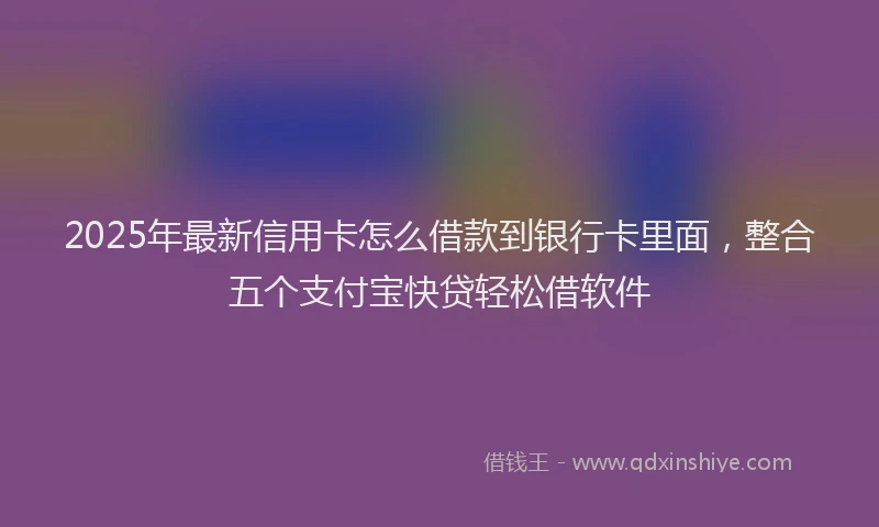 2025年最新信用卡怎么借款到银行卡里面，整合五个支付宝快贷轻松借软件
