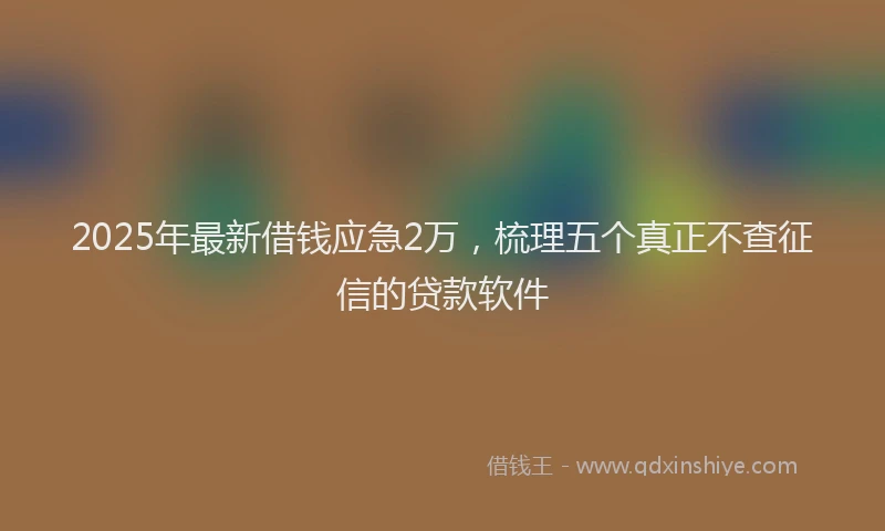 2025年最新借钱应急2万，梳理五个真正不查征信的贷款软件