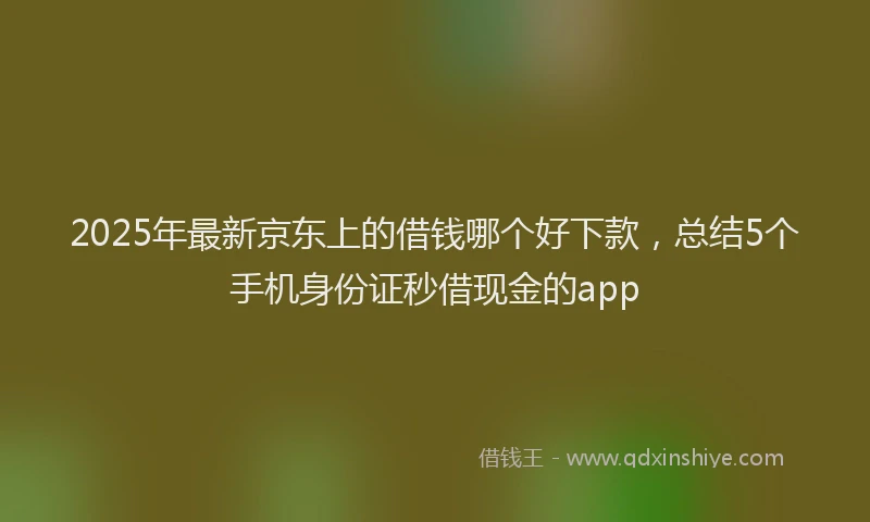 2025年最新京东上的借钱哪个好下款，总结5个手机身份证秒借现金的app
