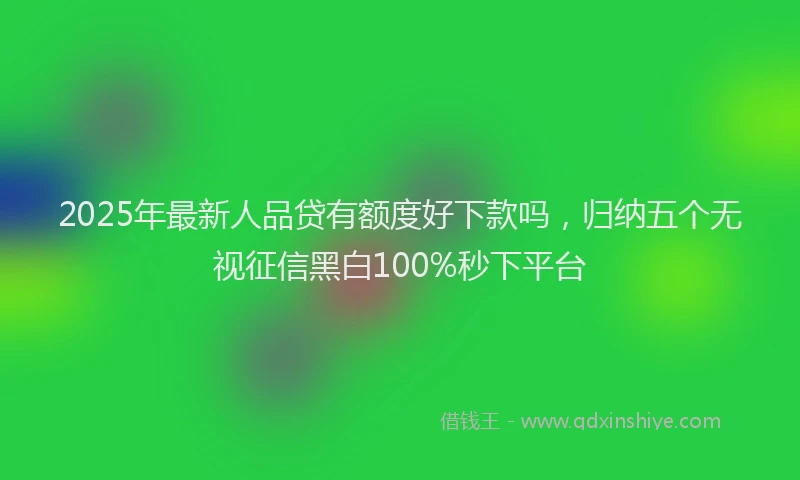 2025年最新人品贷有额度好下款吗，归纳五个无视征信黑白100%秒下平台