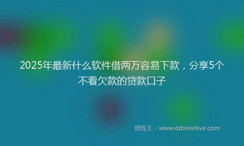 2025年最新什么软件借两万容易下款，分享5个不看欠款的贷款口子