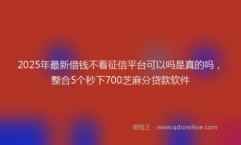 2025年最新借钱不看征信平台可以吗是真的吗，整合5个秒下700芝麻分贷款软件