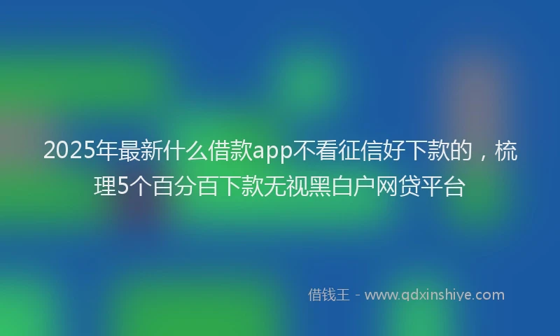 2025年最新什么借款app不看征信好下款的，梳理5个百分百下款无视黑白户网贷平台