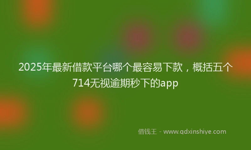2025年最新借款平台哪个最容易下款，概括五个714无视逾期秒下的app