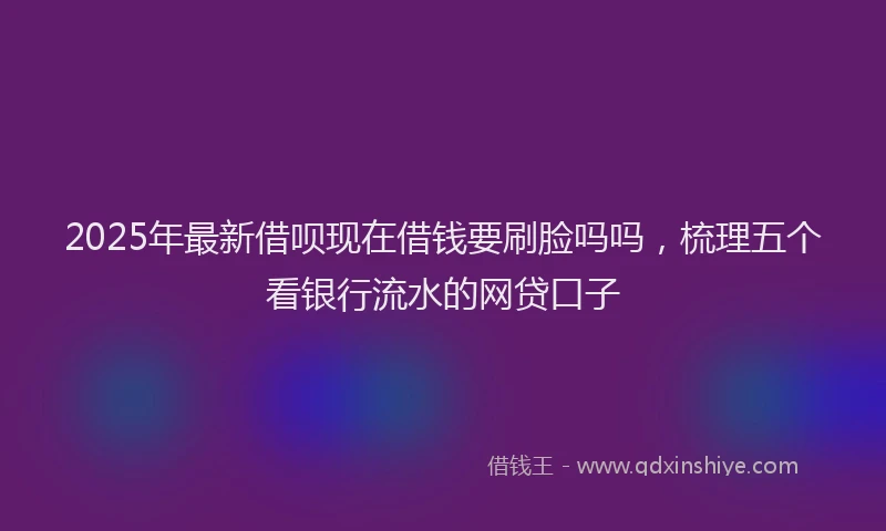 2025年最新借呗现在借钱要刷脸吗吗，梳理五个看银行流水的网贷口子