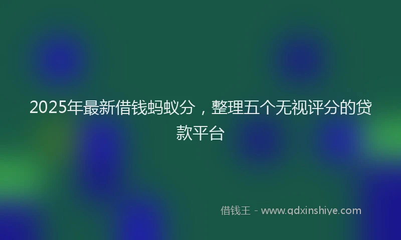 2025年最新借钱蚂蚁分，整理五个无视评分的贷款平台