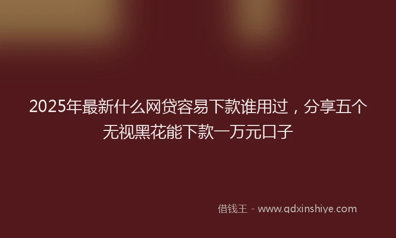 2025年最新什么网贷容易下款谁用过，分享五个无视黑花能下款一万元口子