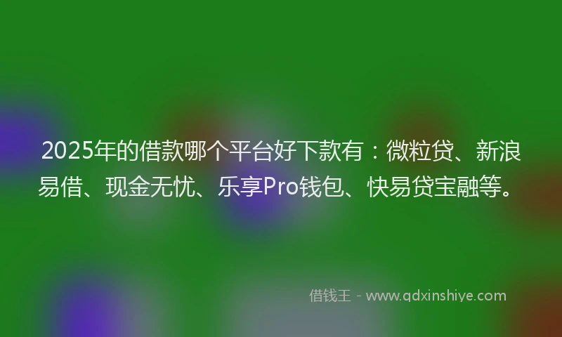 2025年的借款哪个平台好下款有：微粒贷、新浪易借、现金无忧、乐享Pro钱包、快易贷宝融等。