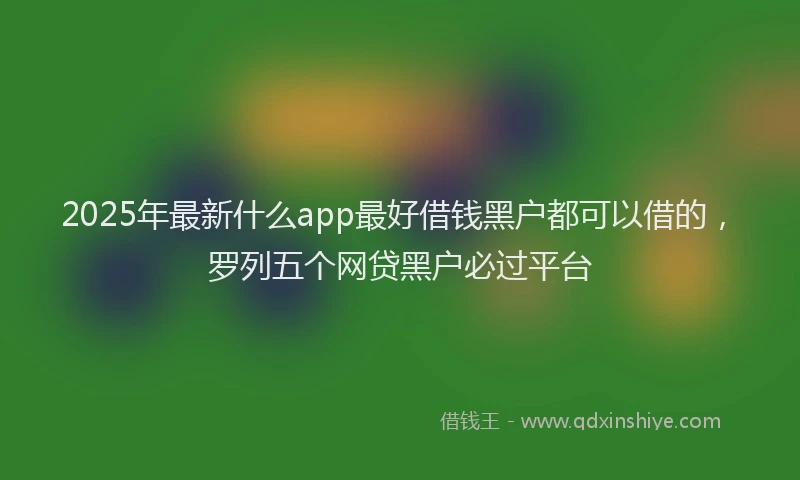 2025年最新什么app最好借钱黑户都可以借的，罗列五个网贷黑户必过平台