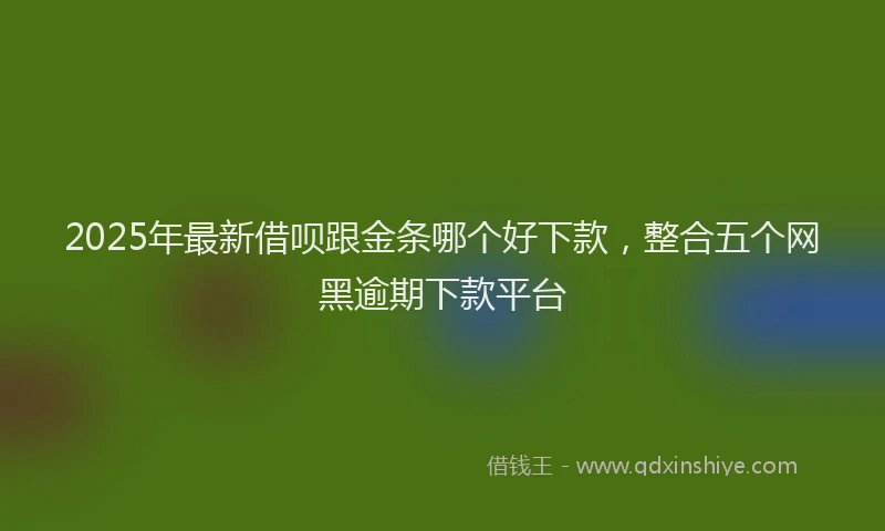 2025年最新借呗跟金条哪个好下款，整合五个网黑逾期下款平台