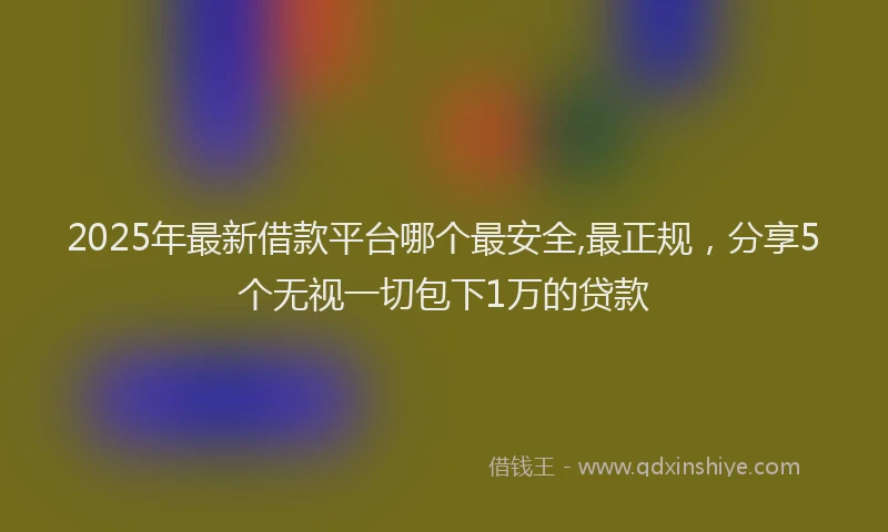 2025年最新借款平台哪个最安全,最正规，分享5个无视一切包下1万的贷款
