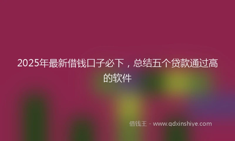 2025年最新借钱口子必下，总结五个贷款通过高的软件