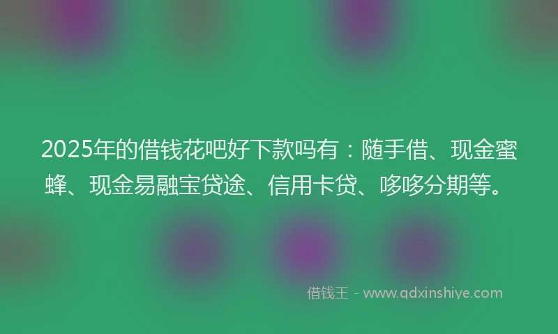 2025年的借钱花吧好下款吗有：随手借、现金蜜蜂、现金易融宝贷途、信用卡贷、哆哆分期等。