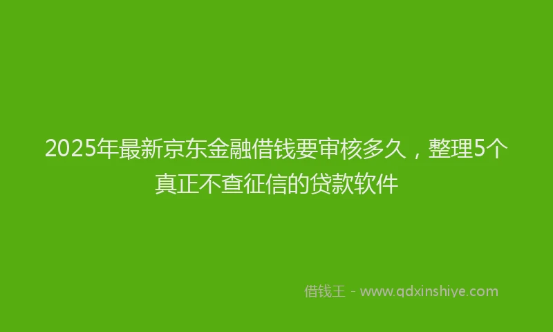 2025年最新京东金融借钱要审核多久，整理5个真正不查征信的贷款软件