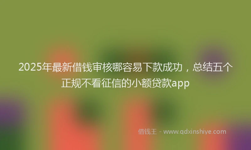 2025年最新借钱审核哪容易下款成功，总结五个正规不看征信的小额贷款app