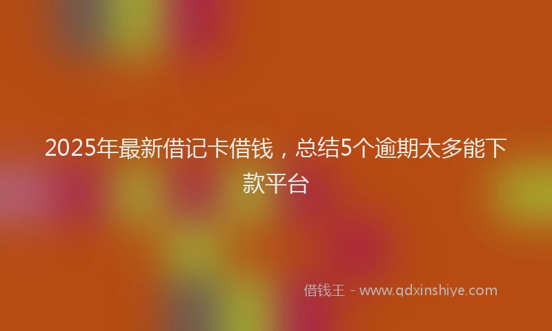 2025年最新借记卡借钱，总结5个逾期太多能下款平台