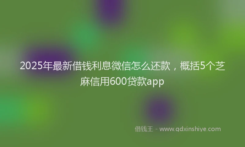 2025年最新借钱利息微信怎么还款，概括5个芝麻信用600贷款app