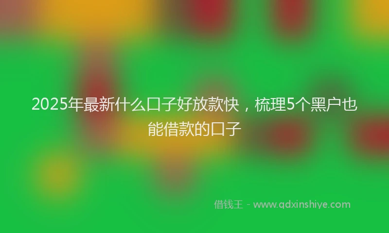2025年最新什么口子好放款快，梳理5个黑户也能借款的口子
