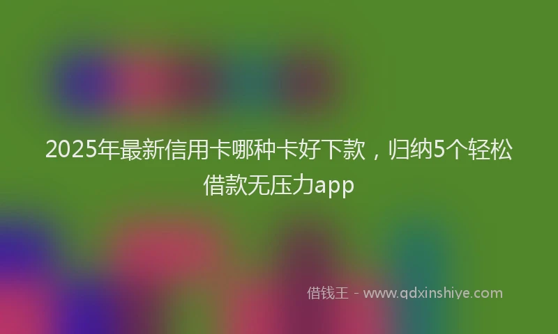 2025年最新信用卡哪种卡好下款，归纳5个轻松借款无压力app