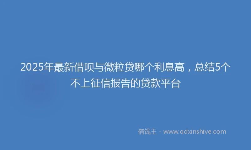 2025年最新借呗与微粒贷哪个利息高，总结5个不上征信报告的贷款平台